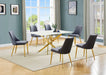Mariano Furniture - 7 Piece Dining Table Set in Drak Gray/Gold - BQ-D242-6SC260 - GreatFurnitureDeal
