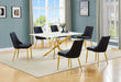Mariano Furniture - 7 Piece Dining Table Set in Black/Gold - BQ-D242-6SC261 - GreatFurnitureDeal