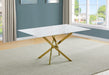 Mariano Furniture - D242 - 5 Piece Dining Set in White/Gold - BQ-D242-4SC150 - GreatFurnitureDeal