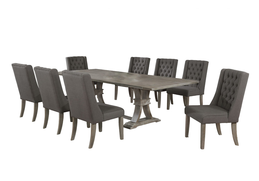 Mariano Furniture - 9 Piece Dining Table Set in Rustic Gray - BQ-D26D9 - GreatFurnitureDeal