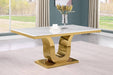 Mariano Furniture - White Small Marble Dining Table - BQ-D320-DT - GreatFurnitureDeal