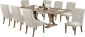 Mariano Furniture - 9 Piece Dining Table Set in Beige - BQ-D37D9 - GreatFurnitureDeal