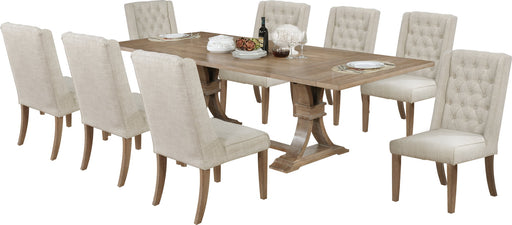 Mariano Furniture - 9 Piece Dining Table Set in Beige - BQ-D37D9 - GreatFurnitureDeal