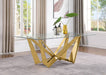 Mariano Furniture - Small Glass Dining Table in Gold - BQ-D401-DT - GreatFurnitureDeal