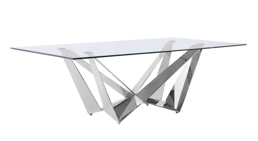 Mariano Furniture - Large Glass Dining Table in Silver - BQ-D402-DT - GreatFurnitureDeal