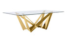 Mariano Furniture - Small Glass Dining Table in Gold - BQ-D401-DT - GreatFurnitureDeal