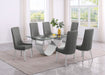 Mariano Furniture - 7 Piece Small Infinity Base Dining Set in Gray/Silver - BQ-D406-6SC290 - GreatFurnitureDeal