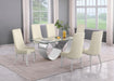 Mariano Furniture - 7 Piece Small Infinity Base Dining Set in Cream/Silver - BQ-D406-6SC293 - GreatFurnitureDeal