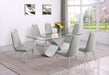 Mariano Furniture - 7 Piece Small Infinity Base Dining Set in Rich Gray/Silver - BQ-D406-6SC410 - GreatFurnitureDeal
