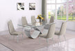 Mariano Furniture - 7 Piece Small Infinity Base Dining Set in Gray/Silver - BQ-D406-6SC411 - GreatFurnitureDeal