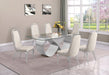 Mariano Furniture - 7 Piece Small Infinity Base Dining Set in Cream/Silver - BQ-D406-6SC413 - GreatFurnitureDeal