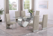 Mariano Furniture - 7 Piece Small Infinity Base Dining Set in Gray/Silver - BQ-D406-6SC561 - GreatFurnitureDeal