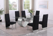 Mariano Furniture - 7 Piece Small Infinity Base Dining Set in Black/Silver - BQ-D406-6SC562 - GreatFurnitureDeal
