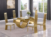 Mariano Furniture - 7 Piece Small Luxury Dining Set with Stainless Steel in Gold - BQ-D407-6SC279 - GreatFurnitureDeal