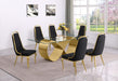 Mariano Furniture - 7 Piece Small Infinity Base Dining Set in Black/Gold- BQ-D407-6SC416 - GreatFurnitureDeal