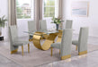 Mariano Furniture - 7 Piece Small Infinity Base Dining Set in Rich Gray/Gold - BQ-D407-6SC564 - GreatFurnitureDeal