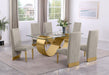 Mariano Furniture - 7 Piece Small Infinity Base Dining Set in Gray/Gold - BQ-D407-6SC565 - GreatFurnitureDeal
