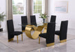 Mariano Furniture - 7 Piece Small Infinity Base Dining Set in Black/Gold - BQ-D407-6SC566 - GreatFurnitureDeal
