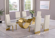 Mariano Furniture - 7 Piece Small Infinity Base Dining Set in Cream/Gold - BQ-D407-6SC567 - GreatFurnitureDeal