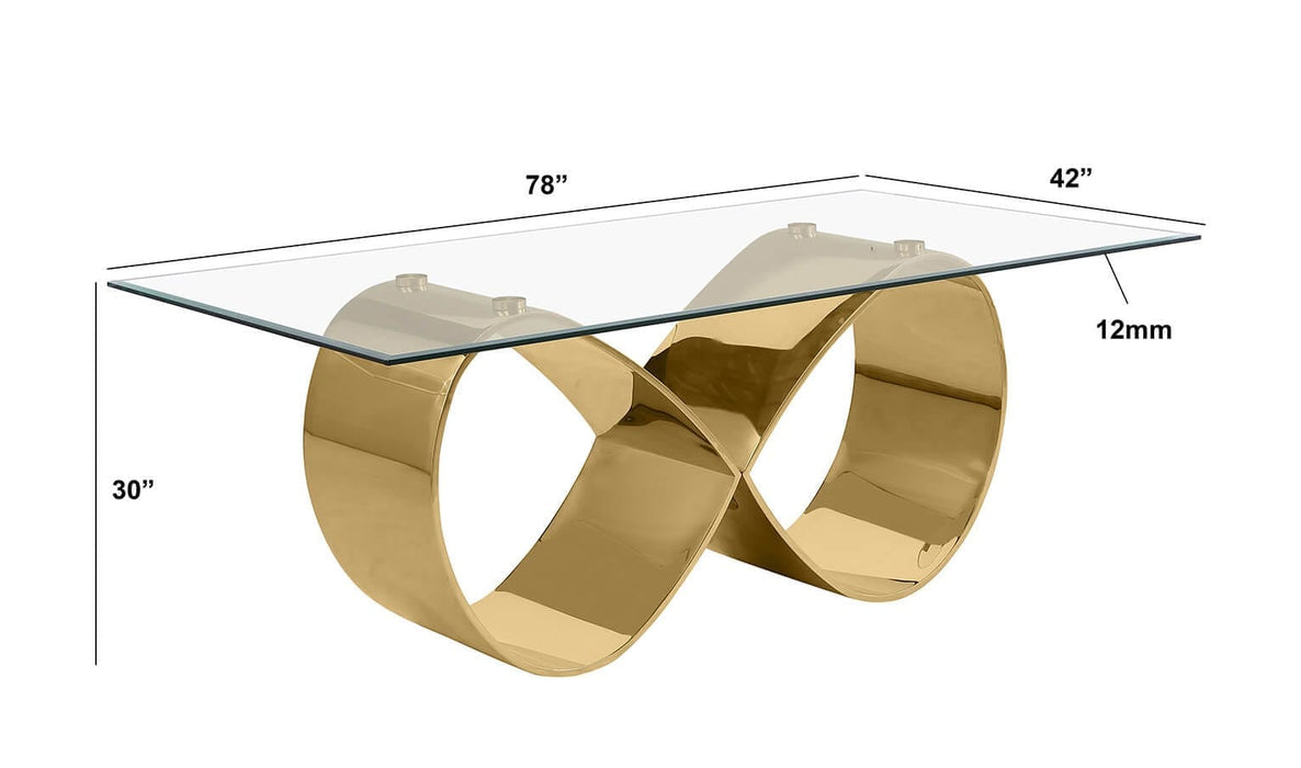 Mariano Furniture - 7 Piece Small Infinity Base Dining Set in Cream/Gold - BQ-D407-6SC297 - GreatFurnitureDeal