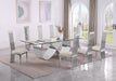 Mariano Furniture - 9 Piece Big Luxury Dining Set with Stainless Steel in Silver - BQ-D408-8SC278 - GreatFurnitureDeal