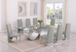 Mariano Furniture - 9 Piece Big Infinity Base Dining Set in Rich Gray/Silver - BQ-D408-8SC560 - GreatFurnitureDeal
