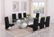 Mariano Furniture - 9 Piece Big Infinity Base Dining Set in Black/Silver - BQ-D408-8SC562 - GreatFurnitureDeal