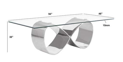 Mariano Furniture - 7 Piece Small Infinity Base Dining Set in Gray/Silver - BQ-D406-6SC561 - GreatFurnitureDeal