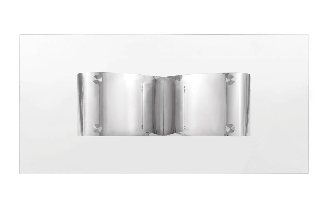 Mariano Furniture - Infinity Base Glass Dining Table in Silver - BQ-D406-DT - GreatFurnitureDeal