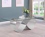 Mariano Furniture - Infinity Base Glass Dining Table in Silver - BQ-D408-DT - GreatFurnitureDeal