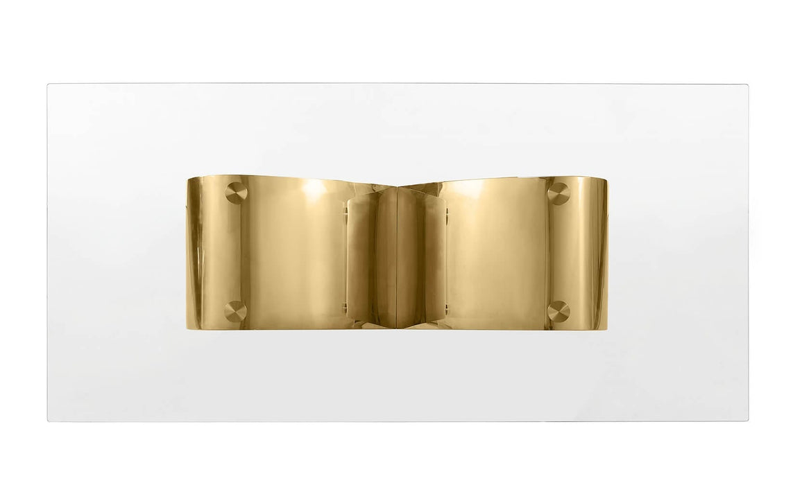 Mariano Furniture - Infinity Base Glass Dining Table in Gold - BQ-D409-DT - GreatFurnitureDeal