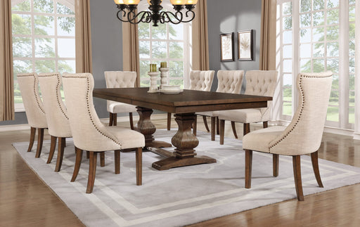 Mariano Furniture - 9 Piece Dining Table Set in Walnut Brown - BQ-D42D9 - GreatFurnitureDeal