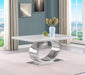 Mariano Furniture - Small Marble Dining Table in Silver - BQ-D430-DT - GreatFurnitureDeal