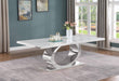 Mariano Furniture - Large Marble Dining Table in Silver - BQ-D432-DT - GreatFurnitureDeal