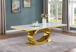 Mariano Furniture - Large Marble Dining Table in Gold - BQ-D433-DT - GreatFurnitureDeal