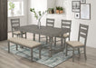 Mariano Furniture - 6 Piece Rustic Gray Dining Set in Rustic Oak - BQ-D499D6 - GreatFurnitureDeal