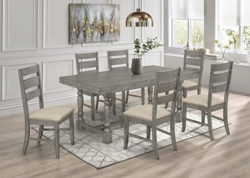 Mariano Furniture - 7 Piece Rustic Gray Dining Set in Rustic Oak - BQ-D499D7 - GreatFurnitureDeal