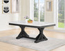 Mariano Furniture - Rectangular Dining Table w Dark Wood in Faux White - BQ-D520-DT - GreatFurnitureDeal