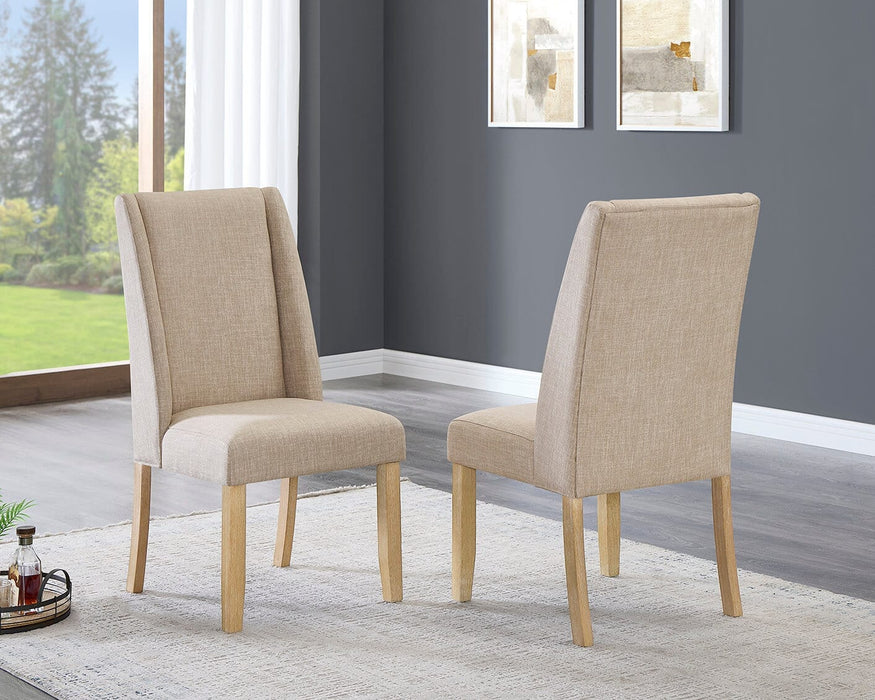 Mariano Furniture - 7 Piece Rectangular Dining Table Set in Beige/White - BQ-D521D7 - GreatFurnitureDeal