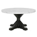 Mariano Furniture - Marble Dining Table w Dark Wood in Faux White - BQ-D522-DT - GreatFurnitureDeal