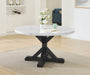 Mariano Furniture - Marble Dining Table w Dark Wood in Faux White - BQ-D522-DT - GreatFurnitureDeal