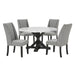 Mariano Furniture - 5 Piece Round Faux White Marble Dining Set in Faux White - BQ-D522D5 - GreatFurnitureDeal