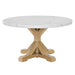 Mariano Furniture - 5 Piece Round Faux White Marble Dining Set in Beige/White - BQ-D523D5 - GreatFurnitureDeal
