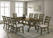 Mariano Furniture - Wood 9 Piece Dining Table Set in Antique Brown - BQ-D530-8SC530 - GreatFurnitureDeal