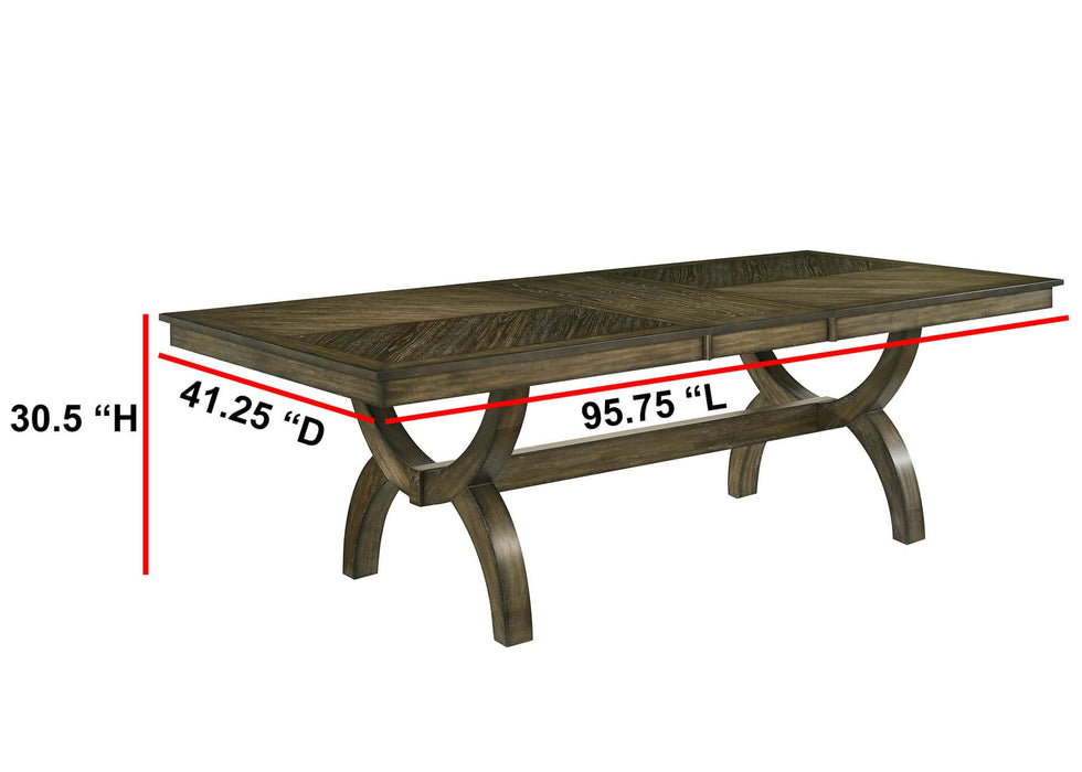 Mariano Furniture - Wood Fixed Dining Table in Antique Brown - BQ-D531-DT - GreatFurnitureDeal