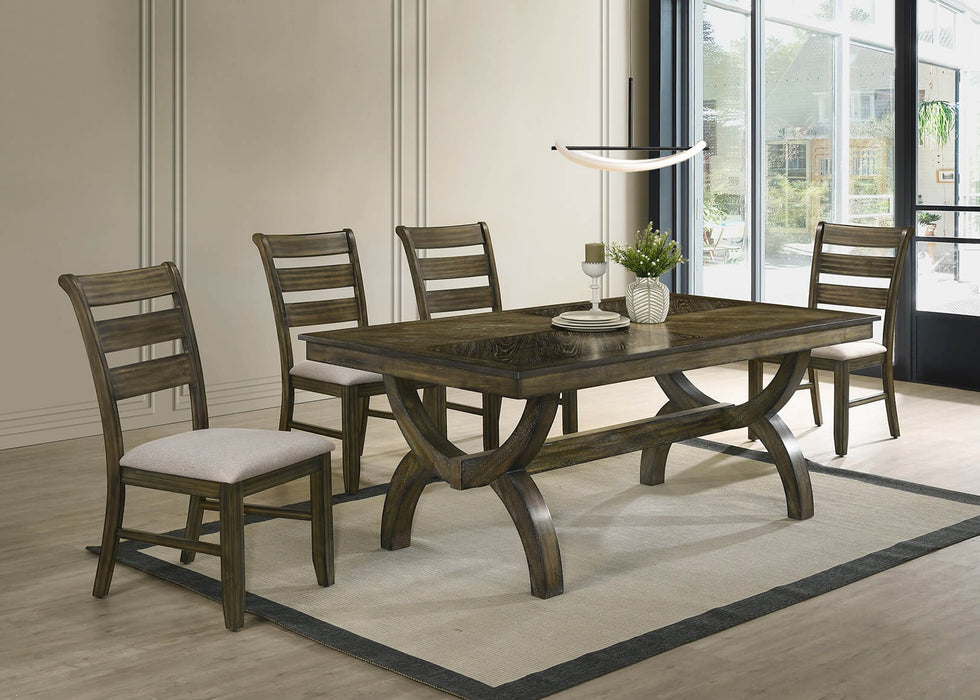 Mariano Furniture - Wood 5 Piece Dining Table Set in Antique Brown - BQ-D531-4SC530 - GreatFurnitureDeal