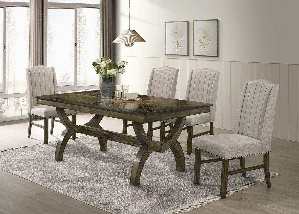 Mariano Furniture - Wood Dining Table Set in Antique Brown - BQ-D531-4SC531 - GreatFurnitureDeal