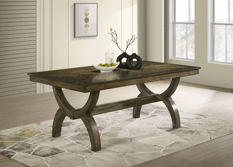 Mariano Furniture - Wood 7 Piece Dining Table Set in Antique Brown - BQ-D531-6SC531 - GreatFurnitureDeal