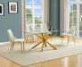 Mariano Furniture - 5 Piece Glass Dining Table Set in Cream/Gold - BQ-D61-4SC262 - GreatFurnitureDeal