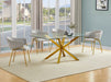Mariano Furniture - 5 Piece Rectangular Dining Set in Gray/Gold - BQ-D61-4SC263 - GreatFurnitureDeal